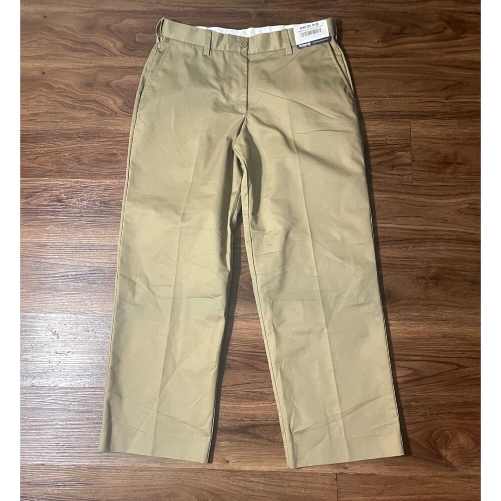 Edwards Ez Fit Utility Chino Flat Front Pant Womens Size 10 UL Tan UNHEMMED NWT